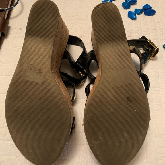 Call It Spring Black/Gold Size 10 Wedge 5” Heels - Picture 5 of 6